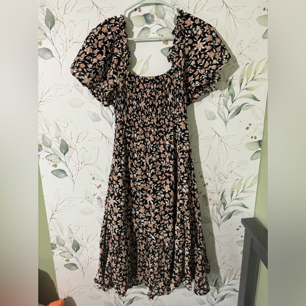 BANJANAN Floral Print Knee-Length Dress